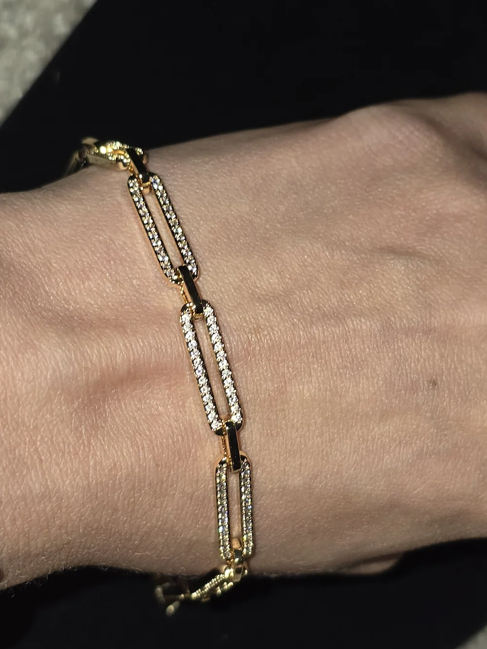 22kgp Dubai Gold Pavé Link Bracelet - Women's Jewelry